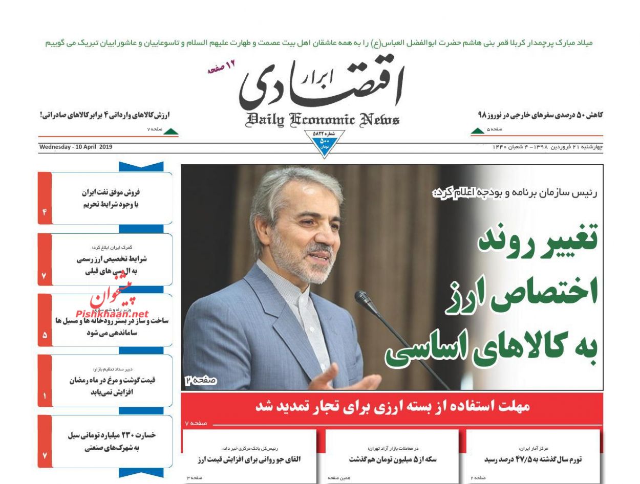 عناوین اخبار روزنامه ابرار اقتصادی در روز چهارشنبه ۲۱ فروردين