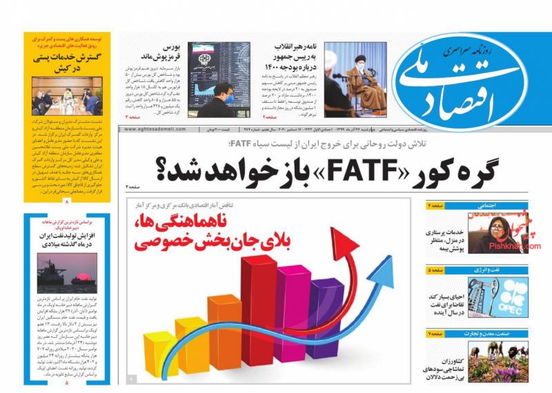 عناوین اخبار روزنامه اقتصاد ملی در روز چهارشنبه ۲۶ آذر
