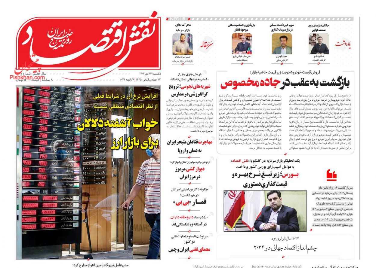 صفحه نخست روزنامه ها/ یکشنبه ۱۷ دی 1402 29 پایگاه خبری ججین عناوین اخبار روزنامه نقش اقتصاد در روز یکشنبه ۱۷ دی