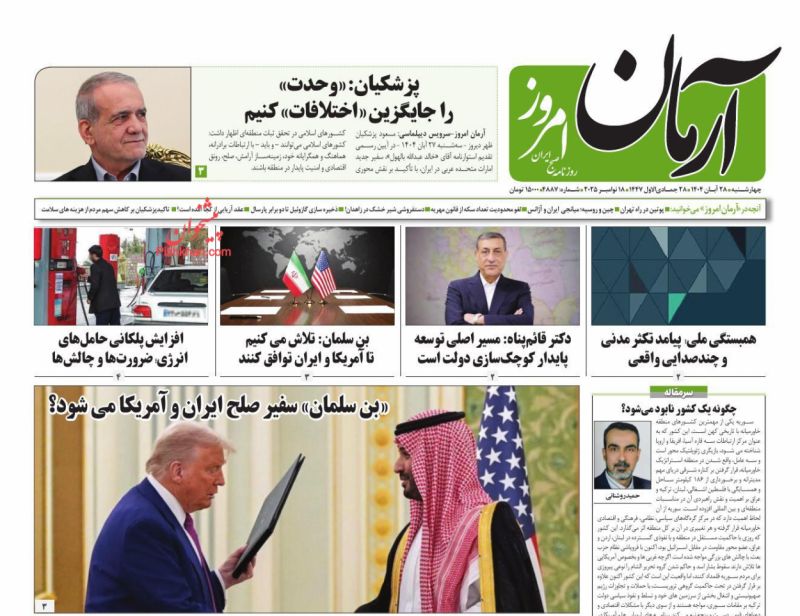 روزنامه آرمان امروز