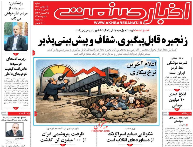 روزنامه اخبار صنعت